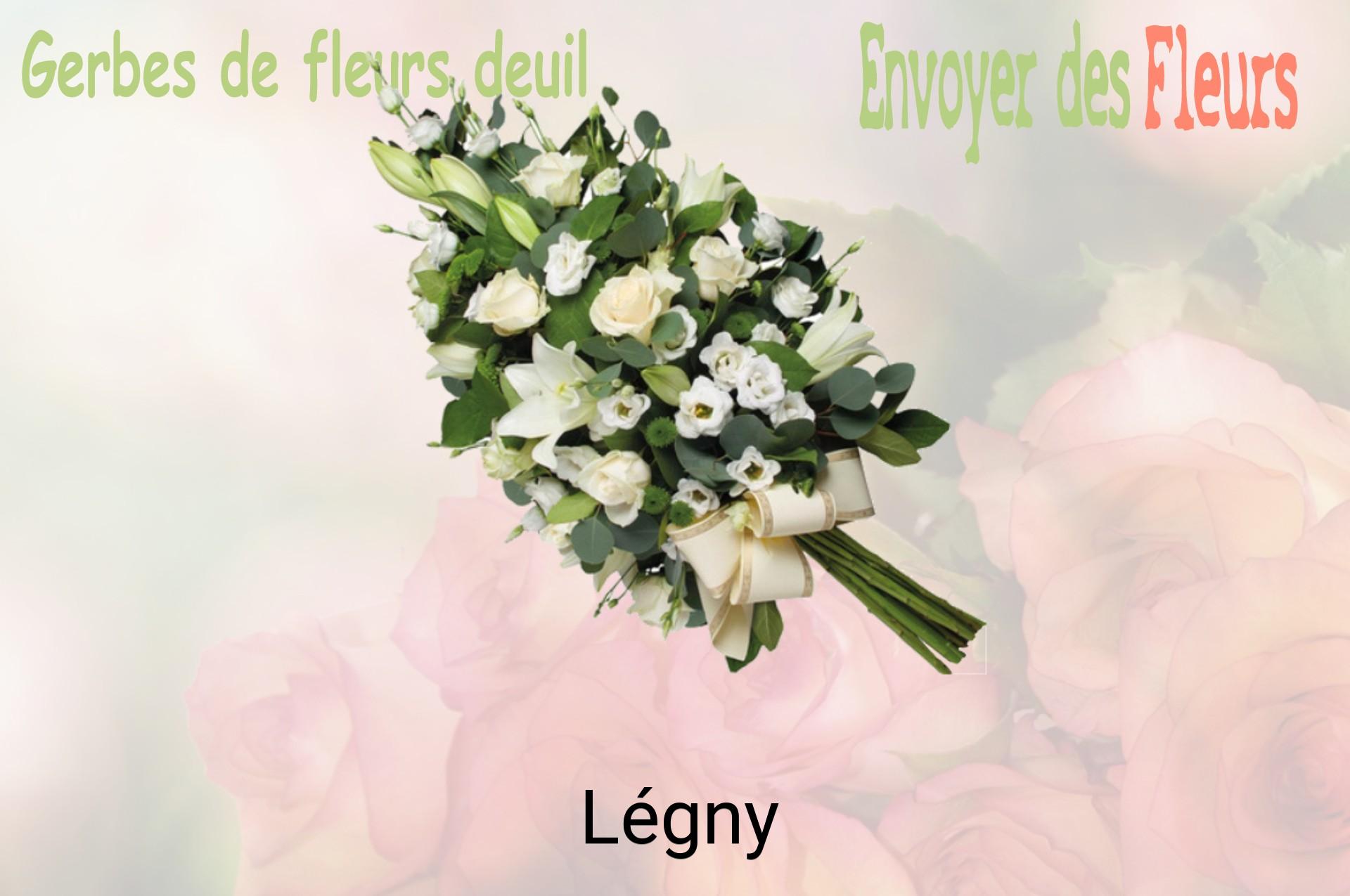 Gerbe de fleurs de deuil livrée à Légny